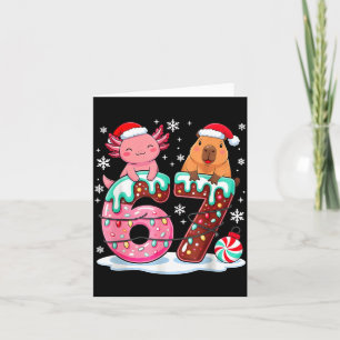 67 Meme Kawaii Axolotl Capybara Christmas Ice Crea Card