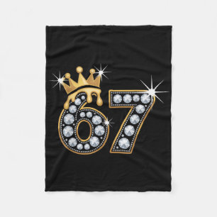 67 Meme Luxury Crown Drip Elegant Royal Six Seven Fleece Blanket