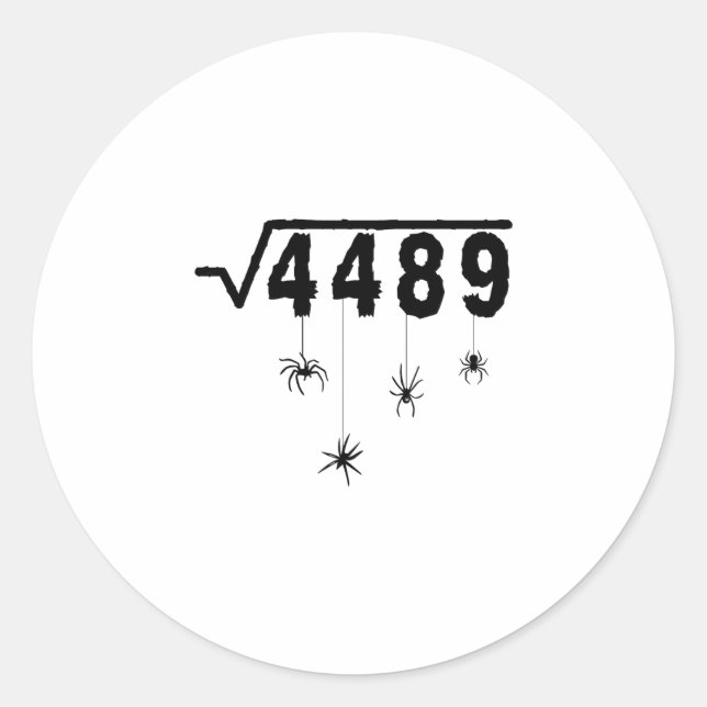67 Meme Math Teacher 6 7 Halloween Spiders Square  Classic Round Sticker (Front)