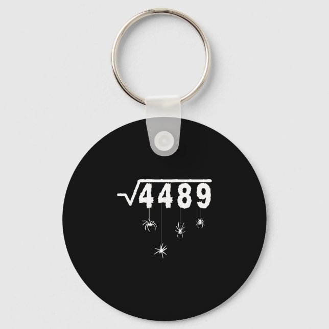 67 Meme Math Teacher 6 7 Halloween Spiders Square  Key Ring (Front)