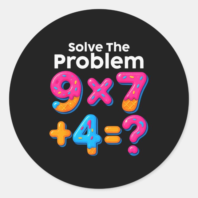 67 Meme Math Teacher Ice Cream Drip 6 7 Brainrot S Classic Round Sticker (Front)