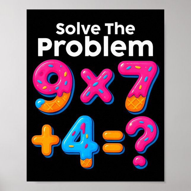 67 Meme Math Teacher Ice Cream Drip 6 7 Brainrot S Poster (Front)