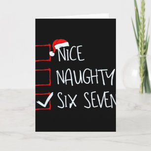 67 Meme Nice Naughty Six Seven Gen Alpha Funny Chr Card