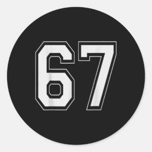 67 Meme Number Six Seven Gen Alpha Slang 6 7  Classic Round Sticker