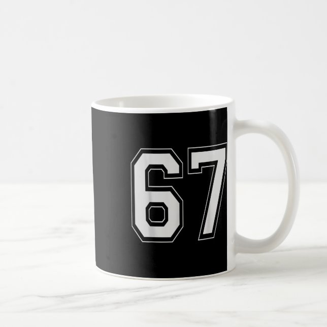 67 Meme Number Six Seven Gen Alpha Slang 6 7  Coffee Mug (Right)