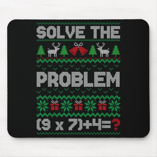 67 Meme Pemdas Math Joke Teacher Ugly Christmas Sw Mouse Mat (Front)