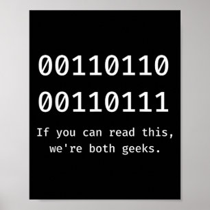 67 Meme Programmer Binary Code Funny Six Seven Pro Poster