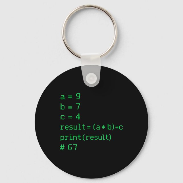 67 Meme Python Code Result Geek Humor Six Seven Pr Key Ring (Front)