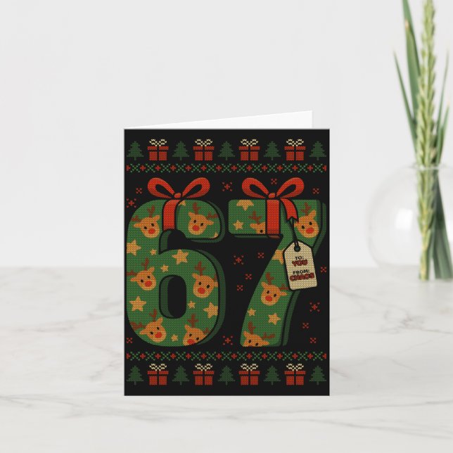 67 Meme Reindeer Christmas Ugly Sweater Xmas Celeb Card (Front)