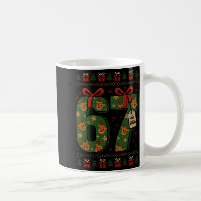 67 Meme Reindeer Christmas Ugly Sweater Xmas Celeb Coffee Mug (Right)
