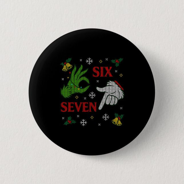 67 Meme Santa Hands Christmas Ugly Sweater Xmas Ce 6 Cm Round Badge (Front)
