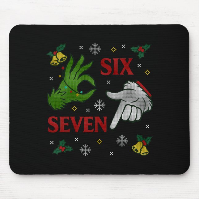 67 Meme Santa Hands Christmas Ugly Sweater Xmas Ce Mouse Mat (Front)