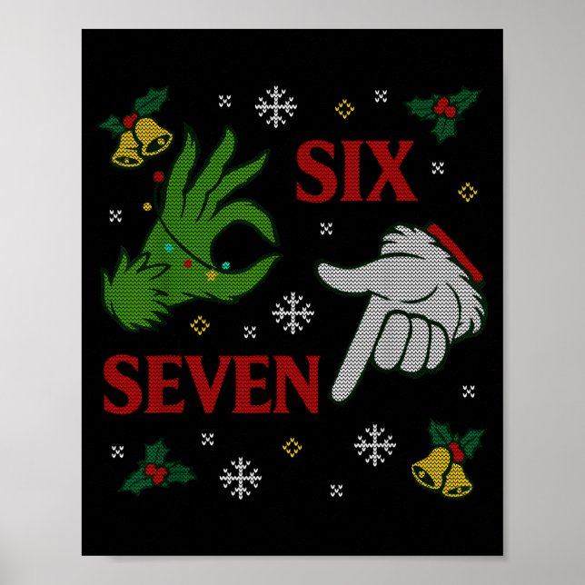 67 Meme Santa Hands Christmas Ugly Sweater Xmas Ce Poster (Front)
