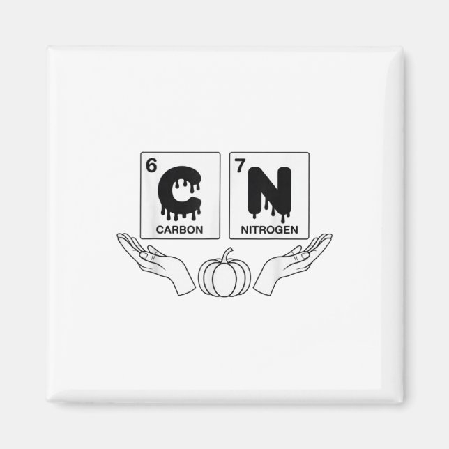 67 Meme Science Chemistry Funny Pumpkin Art Nerd J Magnet (Front)