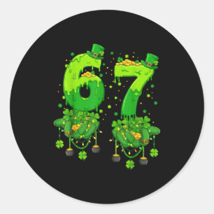 67 Meme Shamrocks Six Seven Shamrocks 6-7 St Patri Classic Round Sticker