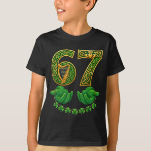 67 Meme Shamrocks Six Seven Shamrocks 6-7 St Patri T-Shirt