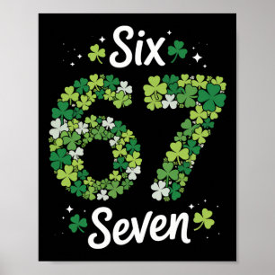 67 Meme Shamrocks St Patrick's Day 6-7 Kids Girls Poster