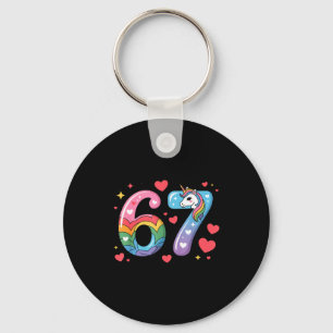 67 Meme Shirt Number Funny Six Seven 6 7  Key Ring