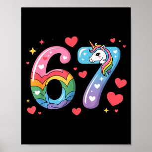 67 Meme Shirt Number Funny Six Seven 6 7  Poster