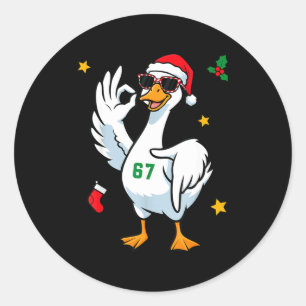 67 Meme Silly Goose 6 7 Funny Six Seven Christmas  Classic Round Sticker