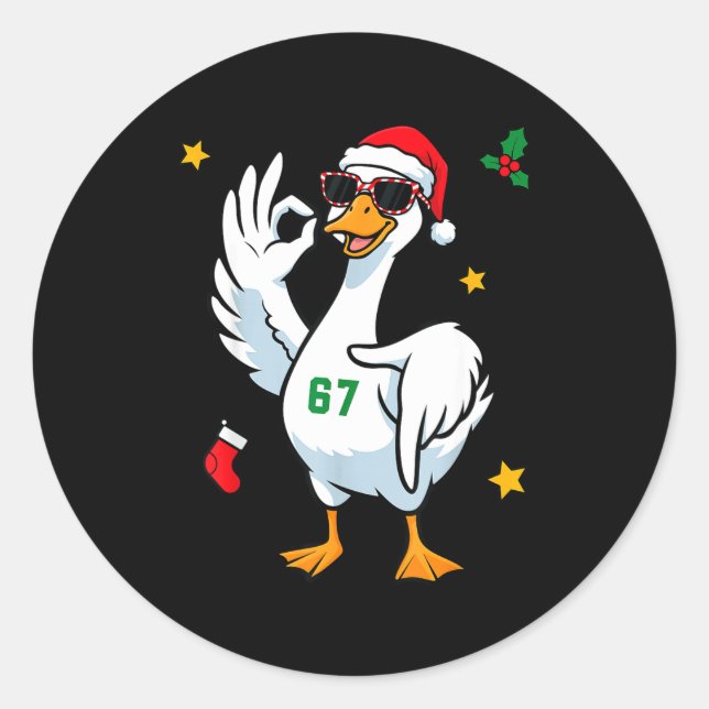 67 Meme Silly Goose 6 7 Funny Six Seven Christmas  Classic Round Sticker (Front)
