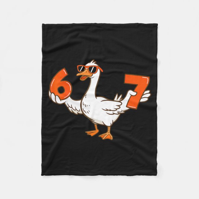 67 Meme Silly Goose 6 7 Six Seven 6-7  Fleece Blanket (Front)
