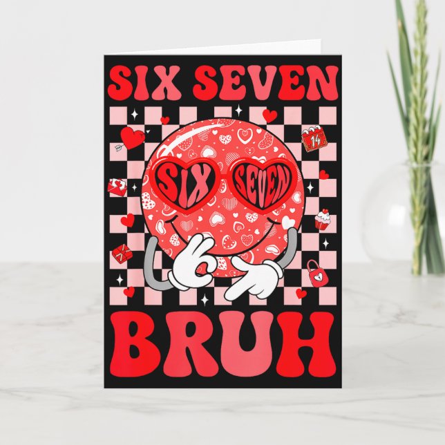 67 Meme Six Seven 6 7 Bruh Valentine Heart Boys Gi Card (Front)