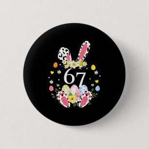 67 Meme Six Seven 6 7 Bunny Leopard Kids Funny Eas Cm Round Badge