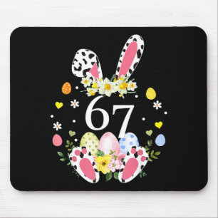 67 meme six seven 6 7 bunny leopard kids funny mouse mat