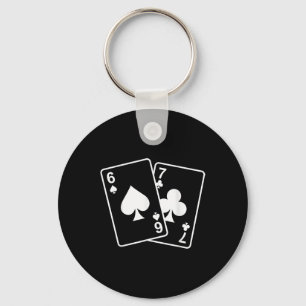 67 Meme Six Seven 6–7 Funny Playing Cards  Key Ring