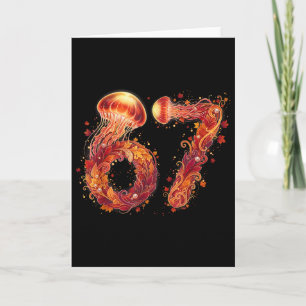 67 Meme Six Seven 6 7 Humor Jellyfish Thanksgiving Card