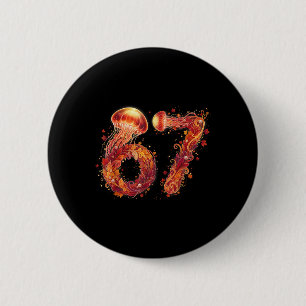 67 Meme Six Seven 6 7 Humor Jellyfish Thanksgiving Cm Round Badge