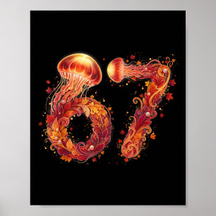 67 Meme Six Seven 6 7 Humor Jellyfish Thanksgiving Poster