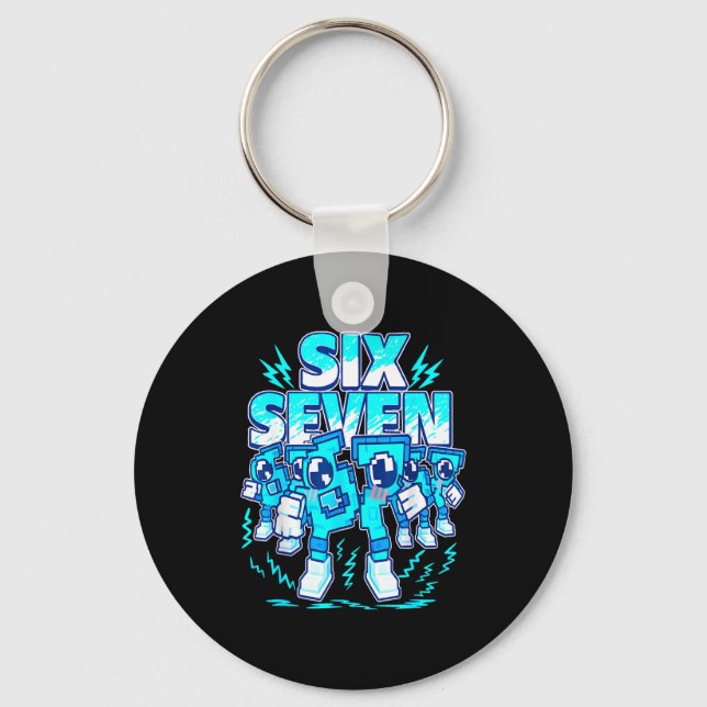 67 Meme Six Seven 6 7 Italian Brainrot Birthday Ki Key Ring (Front)