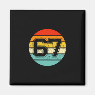 67 Meme Six Seven 6 7 Meme Funny Number Vintage  Magnet