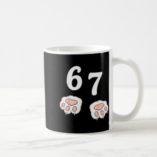 67 Meme Six Seven 6 7 Shirt Meme Funny Cat 67  Coffee Mug