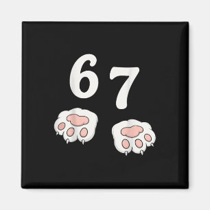 67 Meme Six Seven 6 7 Shirt Meme Funny Cat 67  Magnet
