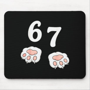 67 Meme Six Seven 6 7 Shirt Meme Funny Cat 67  Mouse Mat