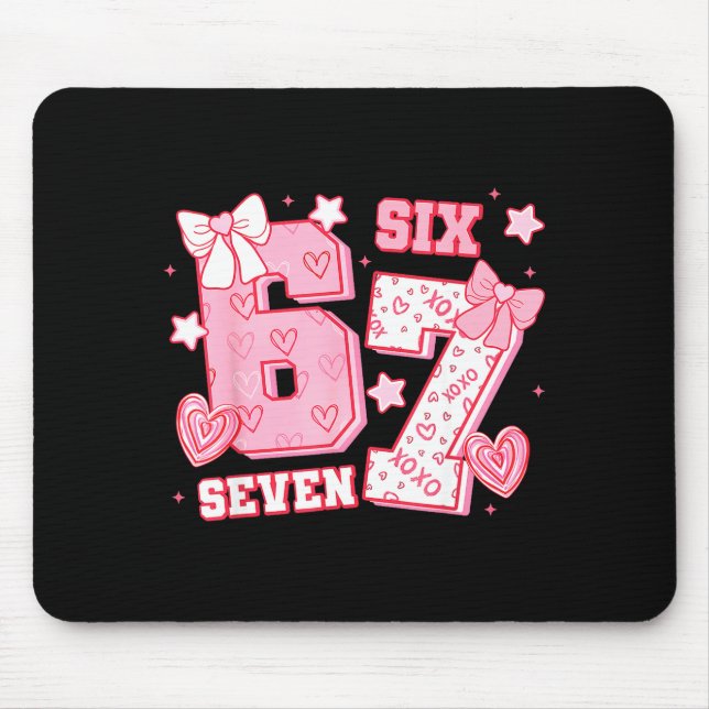 67 Meme Six Seven 6 7 Valentine Days  Mouse Mat (Front)