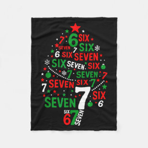 67 Meme Six Seven Boys Girls Kids Christmas Tree  Fleece Blanket