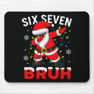 67 Meme Six Seven Bruh Dabbing Santa Funny Christm Mouse Mat