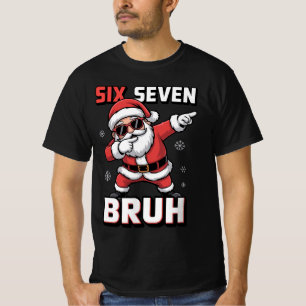 67 Meme Six Seven Bruh Dabbing Santa Funny Christm T-Shirt