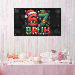 67 Meme Six Seven Bruh Funny Christmas 6 7 Banner