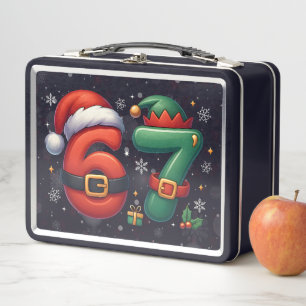 67 Meme Six Seven Bruh Funny Christmas 6 7 Metal Lunch Box