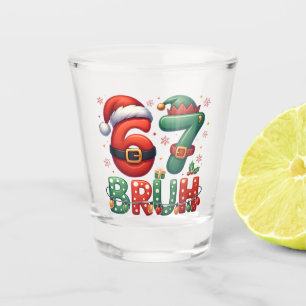 67 Meme Six Seven Bruh Funny Christmas 6 7 Shot Glass