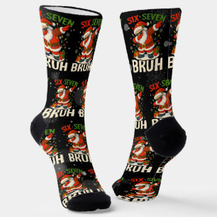67 Meme Six Seven Bruh Funny Christmas 6 7 Socks
