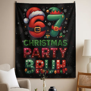 67 Meme Six Seven Bruh Funny Christmas 6 7 Tapestry
