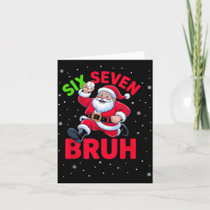 67 Meme Six Seven Bruh Santa Baseball Christmas Bo Card