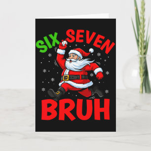 67 Meme Six Seven Bruh Santa Baseball Funny Christ Card
