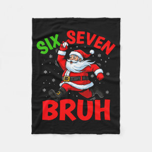 67 Meme Six Seven Bruh Santa Baseball Funny Christ Fleece Blanket